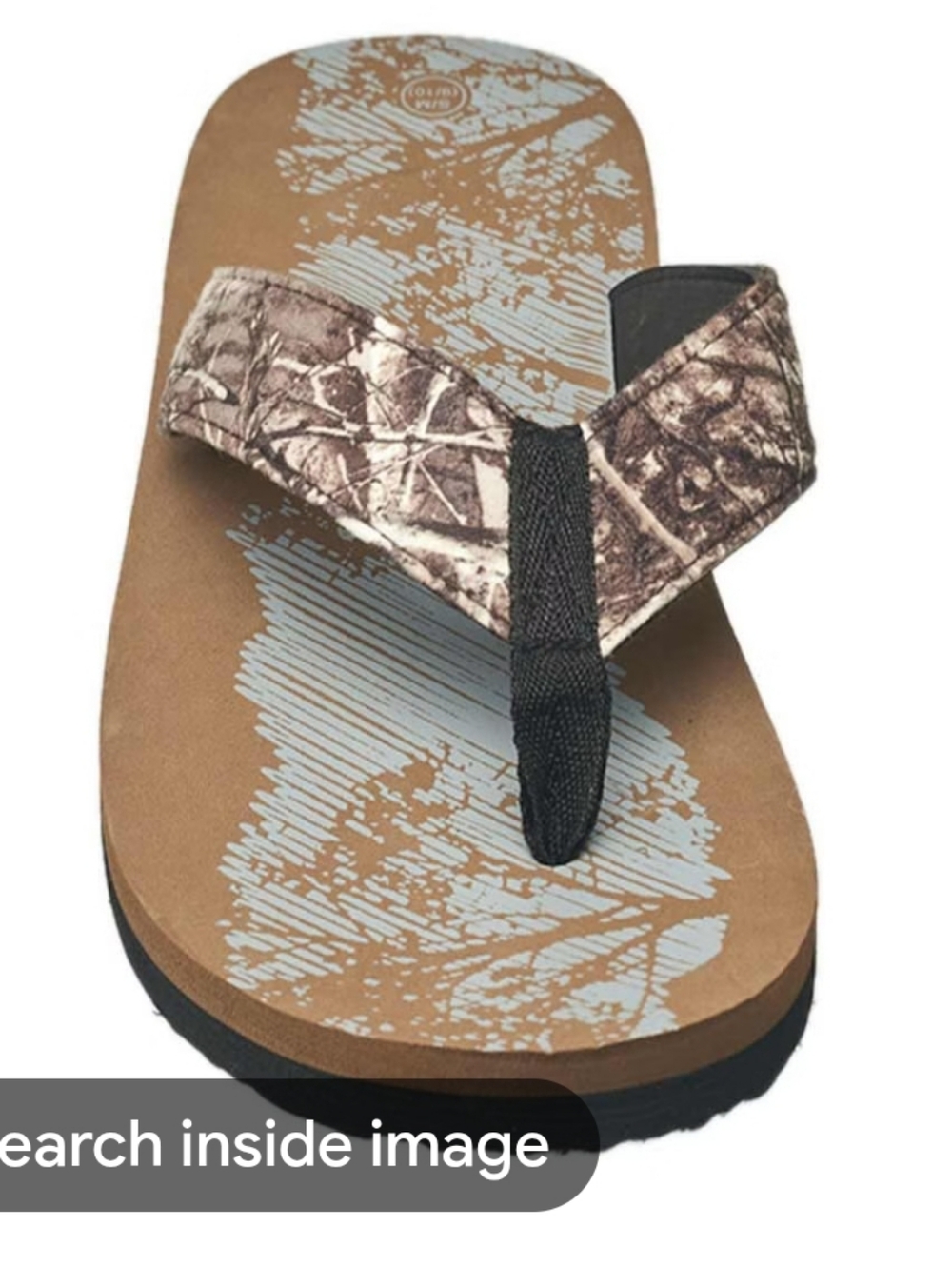 Realtree Men’s Camo Sandal Flip Flops Size Xlarge 11 12 Brown Tan Camouflage NWT